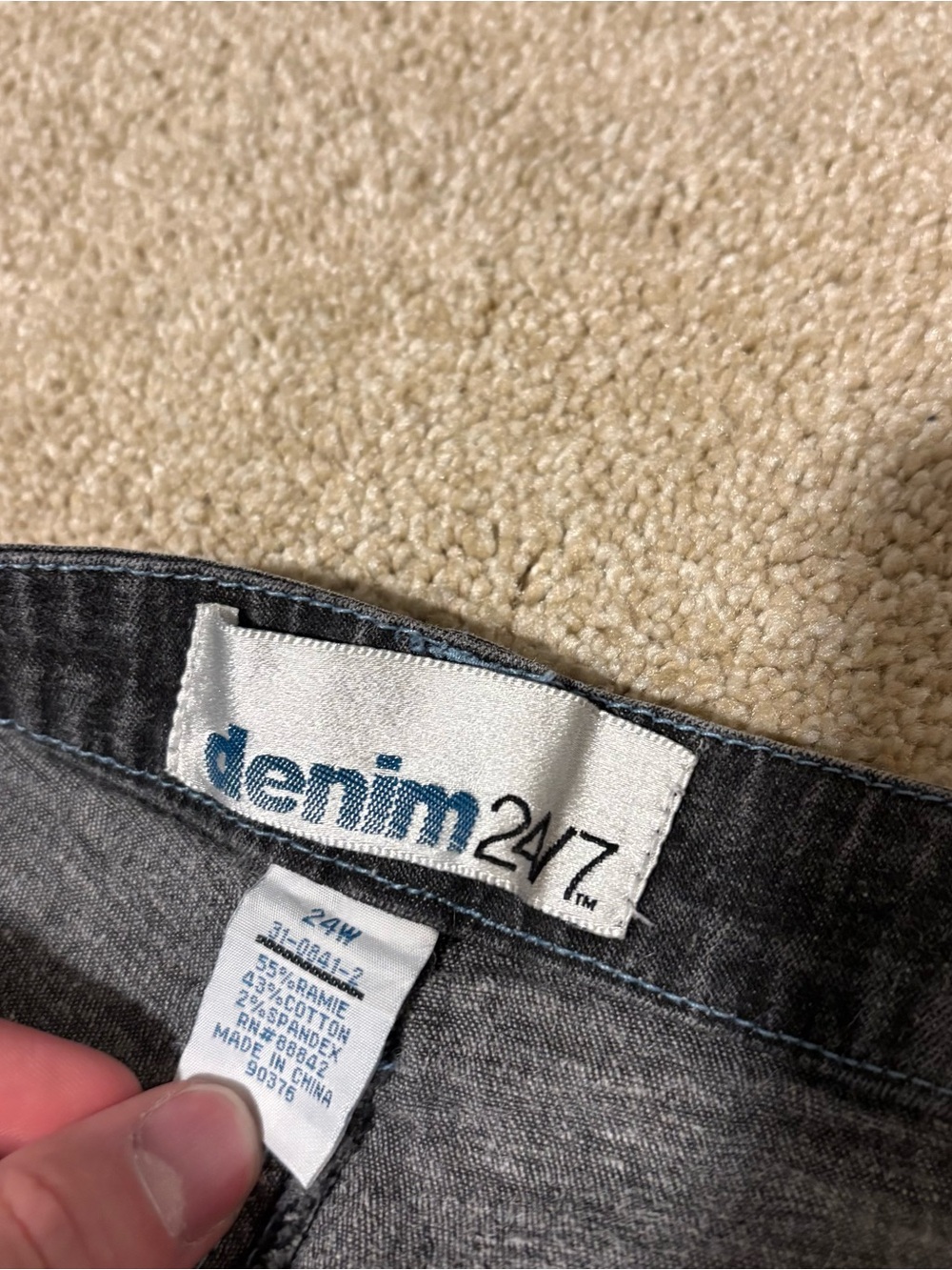 Denim 24/7 Womens Midi Jean Skirt Cargo Zip Pockets Y2K Gray, Sz 24W - Picture 5 of 8